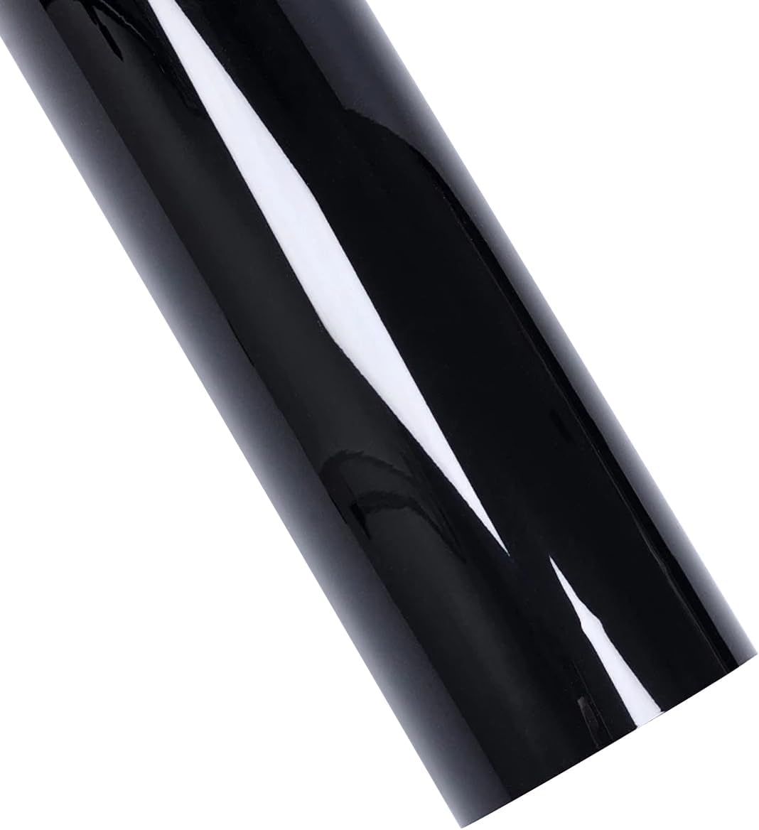 1.3ft x 5ft Black Vinyl Film, High Gloss Black Car Wrap Vinyl Roll with Air Release for Auto Interior Exterior Morotcycle Bike Decal