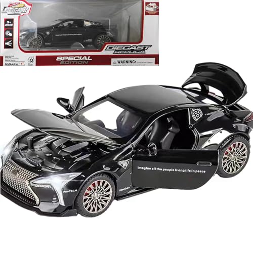 Auto de juguete deportivo a escala 1:32 negro miniatura 1