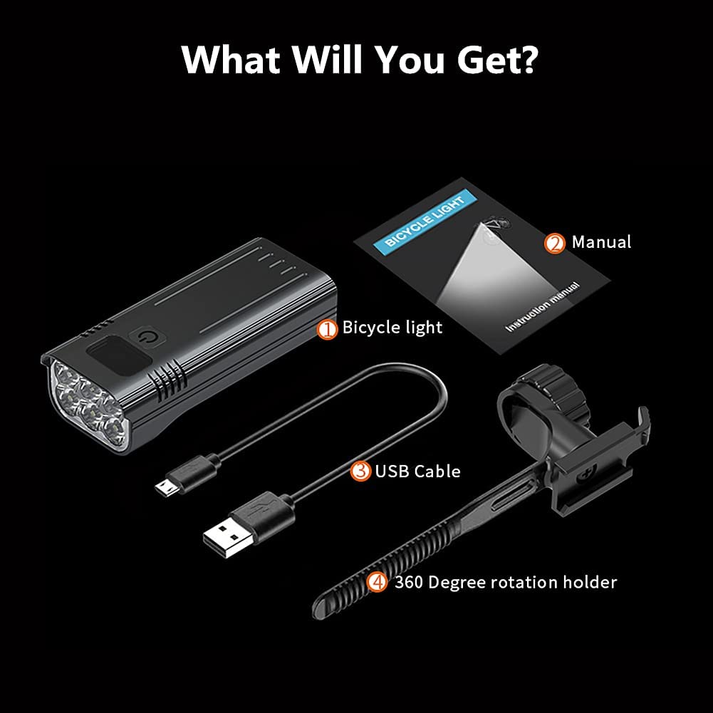 Everbeam Lumières De Vélo Rechargeables Par USB Pour La Nuit, L