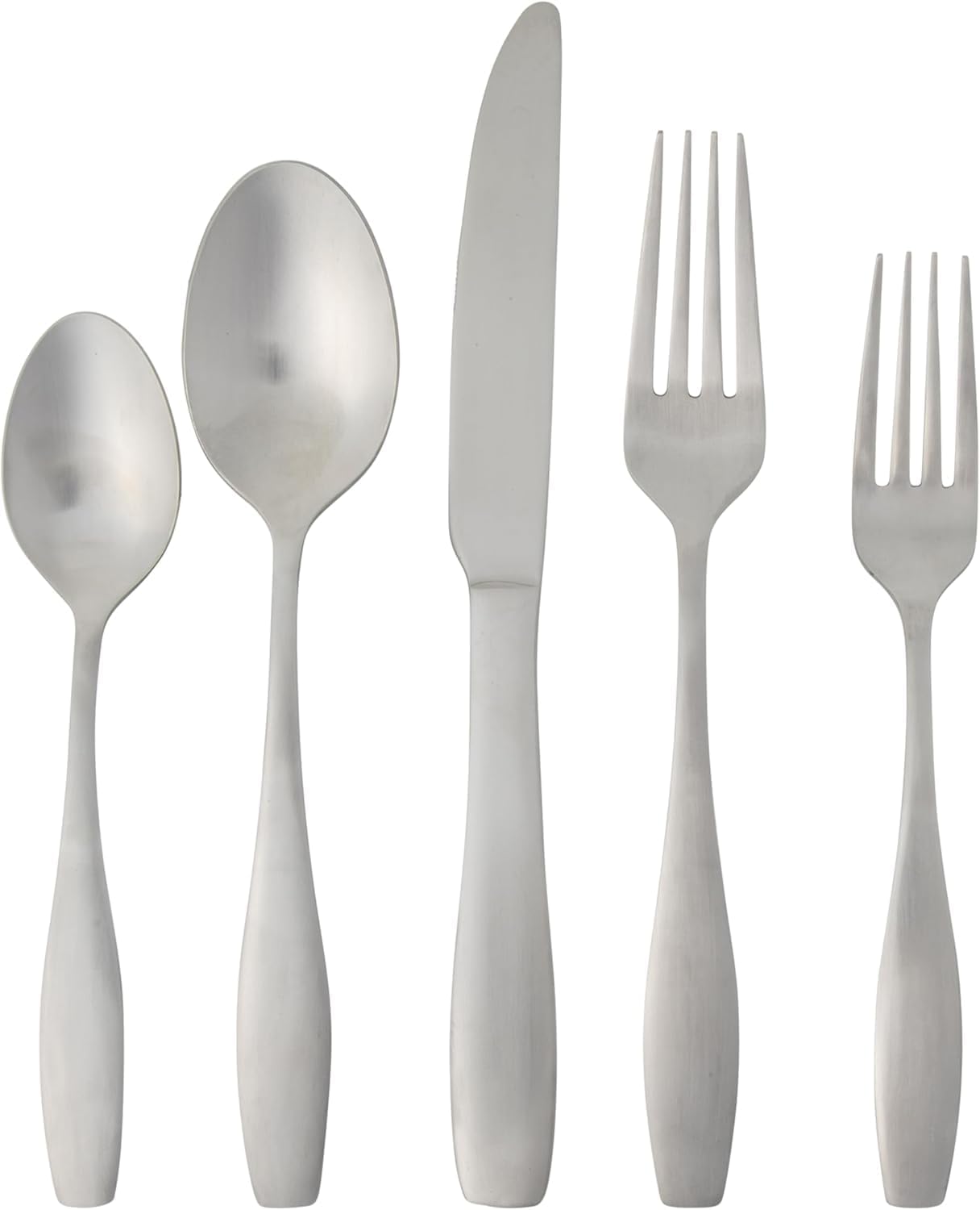 20 Piece Stainless Steel Flatware Set – Modern Silverware Set for 4 with Dinner Forks, Knives, Spoons, Teaspoons & Salad Forks – Dishwasher Safe (Silver)