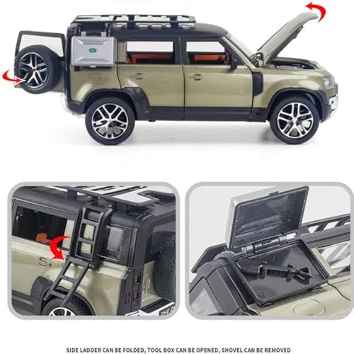 Image of Big Size Land Rover Defender 1:24 Scale Model Exclusive Alloy Metal car Pull Back Die-cast Metal Toy with Openable Doors & Light Music Best Gifts Toys Kids【Colors as Per Stock】