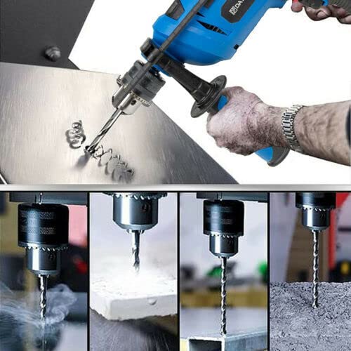 850W Schlagbohrmaschine Bohrmaschine, 2 in 1 Hammer & Schlagbohr, mit Drehgriff, variable Drehzahl, Bohren in Holz, Stahl, Beton, Mauerwerk – Bild 7