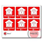 easydruck24de – iSecur Aufkleber 5er Set Alarmgesichert 4 cm - hin070