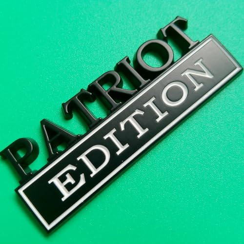 Image of Patriot Edition Emblem with Strong Adhesive, Patriot Car Emblem 3D Badge Decal Car Truck Replacement Compatible with Universal Vehicle, Truck, SUV (Black White)