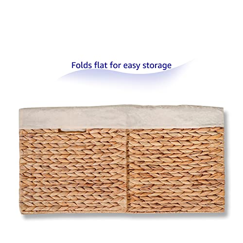 12" Foldable Hyacinth Storage Basket With Iron Wire Frame And Removable Liner By Trademark Innovations (Set Of 4) #TOP3