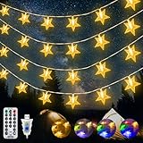 ⭐️【100 hochwertige sternförmige LED-Lampenperlen】15m ollny Weihnachten Lichterkette besteht aus 100 hochwertigen transparenten LED-Stern-Lampenperlen. ABS-Material ist sturzsicher und korrosionsbeständig. Exquisite Verarbeitung und das Punktdesign kann effektiv die Abnutzung der Lampenperle und den Einfluss auf Lichteffekt und Gesamtästhetik verhindern. Aus hochwertigen umweltfreundlichen Drähten ist sie stark und geruchlos, 5V Niederspannung, Langzeitgebrauch ohne Hitze und sicher zu berühren.