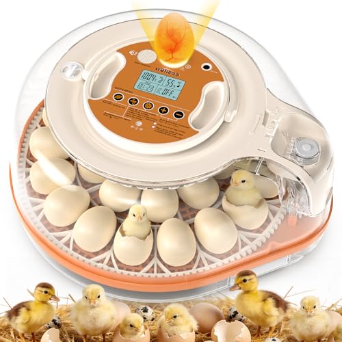 Incubators for Hatching Eggs with Smart Voice Assistant, 26 Eggs Incubator with Automatic Egg Turner and Humidity Control, LED Egg Candler, Incubation Days Display, for Chicken, Duck, Goose, Bird Eggs