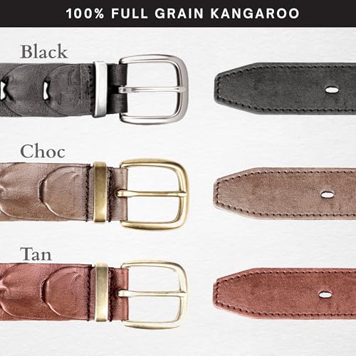 Kangaroo Linked Leather Belt - Maranoa - 1" 17/64 in Wide - Alloy Buckle2