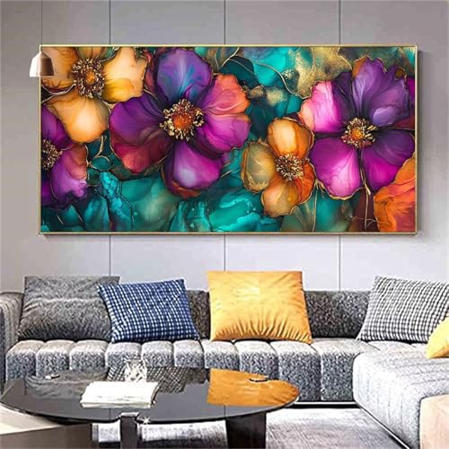 Peinture Diamant Fleur pour Décoration Chambre | Kit 70x140cm