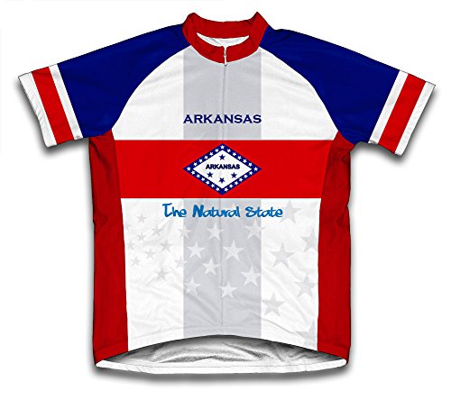 ScudoPro Arkansas Flag Short Sleeve Cycling Jersey for Women - Size L