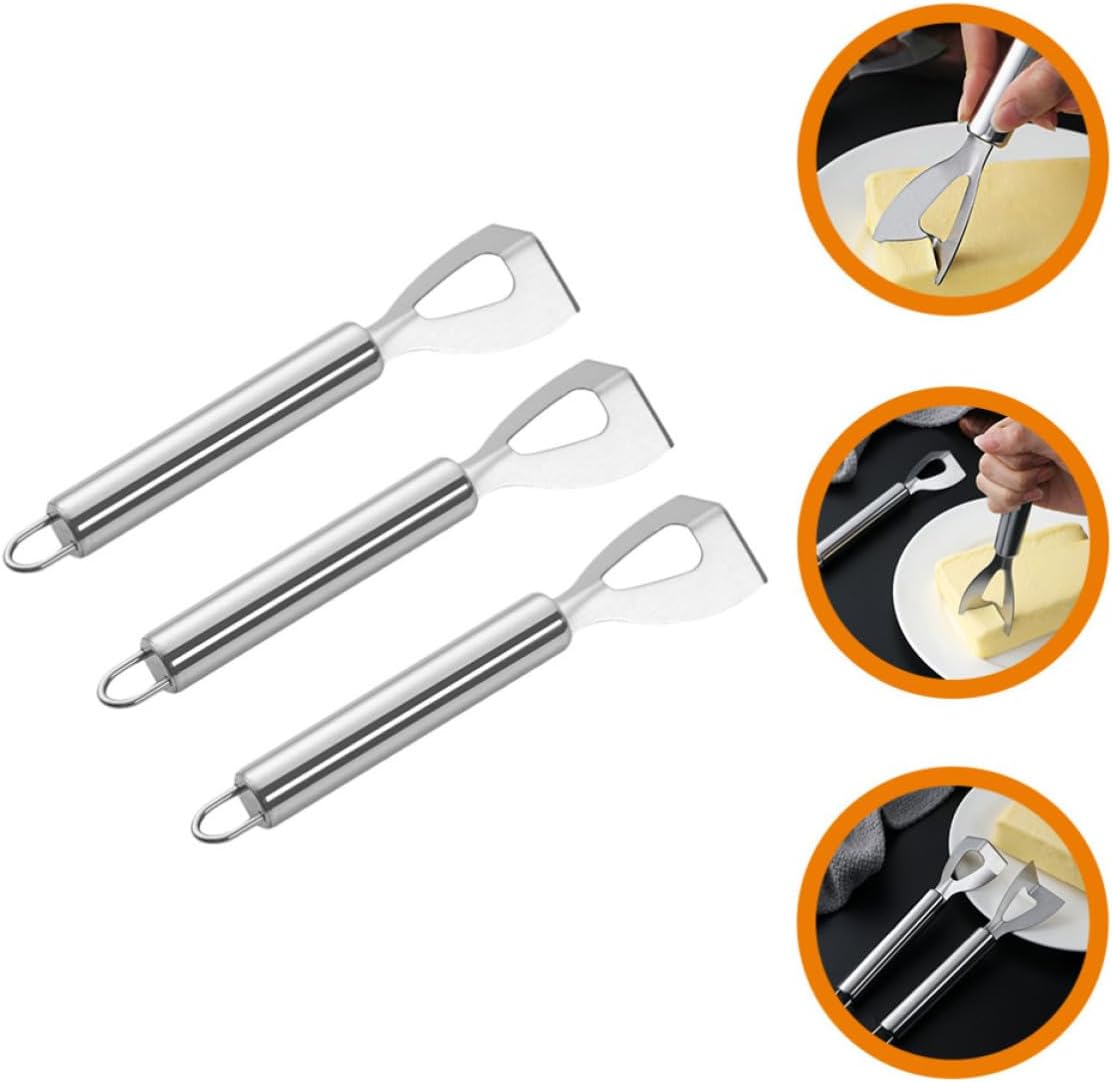Butter Angle Cutter for Cheese Slicing 3 Piece Stainless Steel