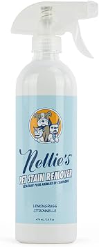 Nellies Pet Stain & Odour Remover - Lemongrass Scented - Safe on Fabrics & Carpets - Pet-Safe & Powerful Formula - Removes Stains & Odours for a Fresher Home - Friendly Cleaner for Pet Accidents