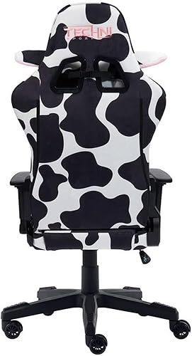 Miniatura 8 de Pemberly Row Silla moderna de juegos de tela con estampado de vaca negroblanco