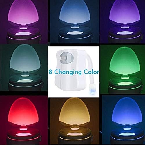 Topways® Toilet Night Light 2 Pack, 8 Colors Changing LED Automatic Sensor PIR Motion Activated Night Light Toilet Bowl for Bathroom Washing Room