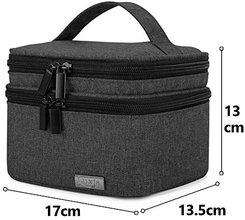 Luxja Essential Oil Bag, Double-Layer Essential Oil Carrying Case - Holds 20 Bottles (5ml-30ml, Also Fits for Roller Bottles), Essential Oil Travel Bag for Essential Oil and Accessories, Black