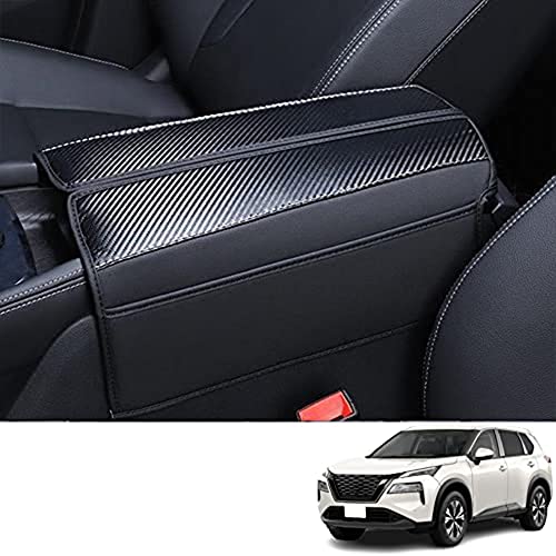 Bmolpt アームレストカバー適用日産 新型エクストレイル(XTRAIL) T33 SNT33 T33型(2022年7月~現行)レザー素材コンソールボックスカバー 内装 アクセサリー カスタム パーツ カー用品 汚れ防止 傷防止 専用設計 簡単取付(ブラ