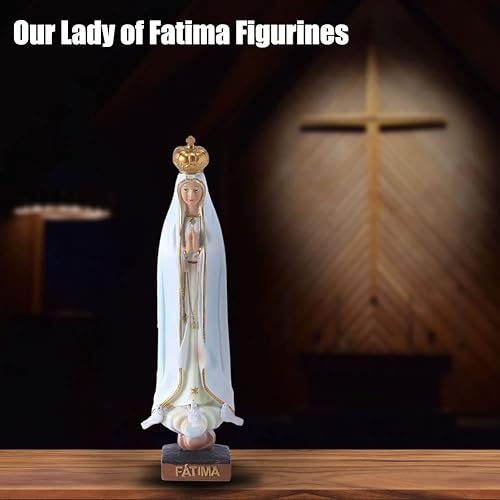 Miniatura 6 de Figuras de Nuestra Señora de Fátima de 8 pulgadas de alto regalos religiosos estatua de Nuestra Señora de Fátima figuras católicas de la Virgen de