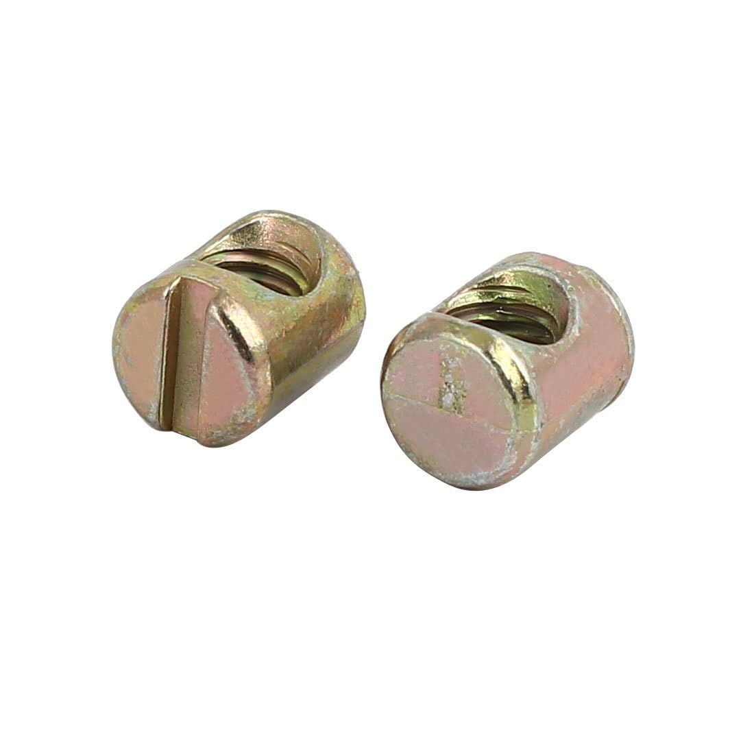 TOP-VIGOR 20Pcs Symmetric Furniture Barrel Nut, M5x10mm Durable Slotted Drive Dowels Bolts Nuts - Image 3