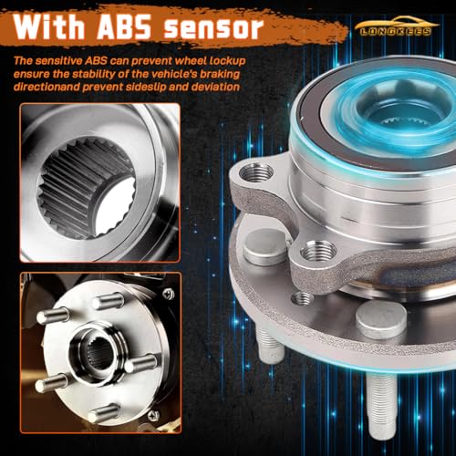 Wheel Hub Bearing Assembly FIT Chevy Equinox Malibu Impala GMC Terrain Buick Lacrosse Regal Cadillac XTS, 5-Lug 30-Spline w/ABS Sensor, Replaces 513288 13589515 13507107 by LONGKEES - Used condition - Image 7