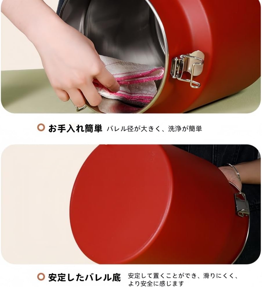 ライスバケツ 大容量 密閉型 防虫 防湿 ステンレス製 ライスジャー 家庭用保存ジャー。 (6kg: 23&times;35cm,ライトブルー)