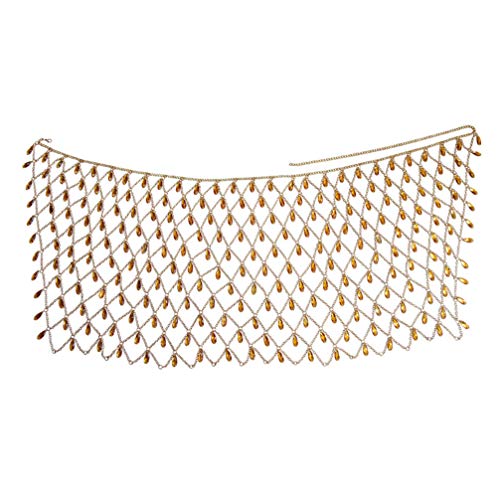 Tendycoco — Saia arrastão transparente feminina com corrente de cintura para festival, festa, praia,