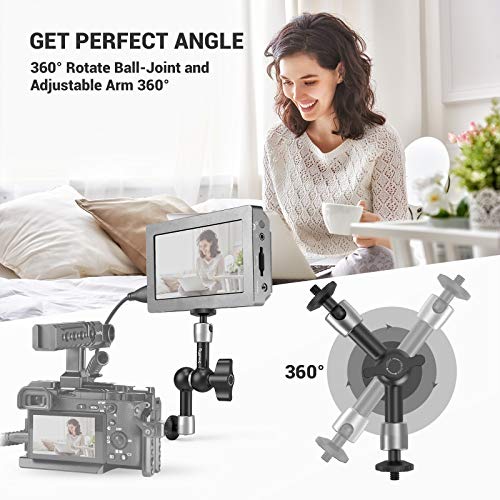 Smallrig 5.5 Inches Adjustable Friction Articulating Magic Arm, With Both 1/4" Screw For Lcd Monitor/Led Lights - 2065 #TOP3