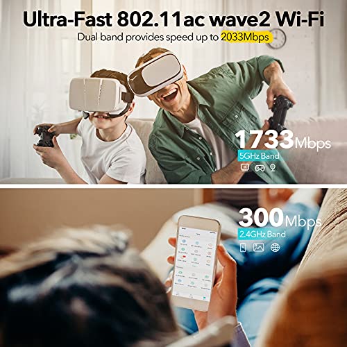 Image of WiFi Router-Router,Routers for Wireless Internet,AC2100 Router,Dual-Band Wireless Router,Wireless Router Gaming,MU-MIMO&Beamforming Technology for Large House,APP Control,Strong Signal, One SSID