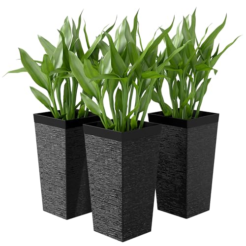 Outsunny 22.8 Inch Tall Planters for Outdoor Plants, Set of