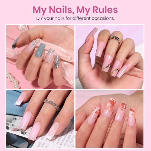 Image of Beetles Gel Nail Tips Etch-X- Square Medium, 384pcs 10 Sizes Pre-Etched