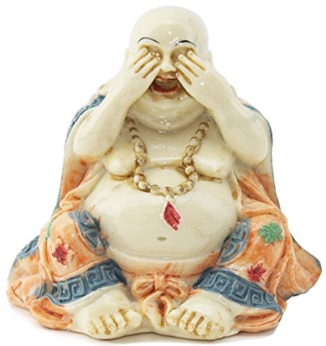 Feng Shui See No Evil Happy Face Laughing Buddha Figurine Home Decor Statue