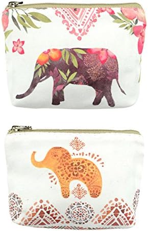 POPUCT Women's Canvas Mini Card Hold Coin Purse with Zip