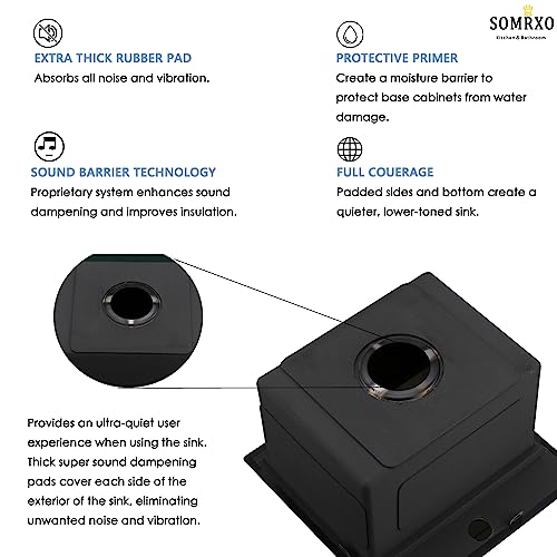 15 Inch Bar Sink Drop In-Somrxo 15"×15" Drop In Bar Sink Workstation Ledge Rv Sink 16 Gauge 304 Matte Black Stainless Steel Bar Sink Single Bowl Kitchen Sink Bar＆Prep Sink With Accessories #TOP6