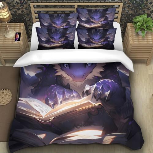 Housse de couette dragon hypoallergénique microfine douce avec zip - 5