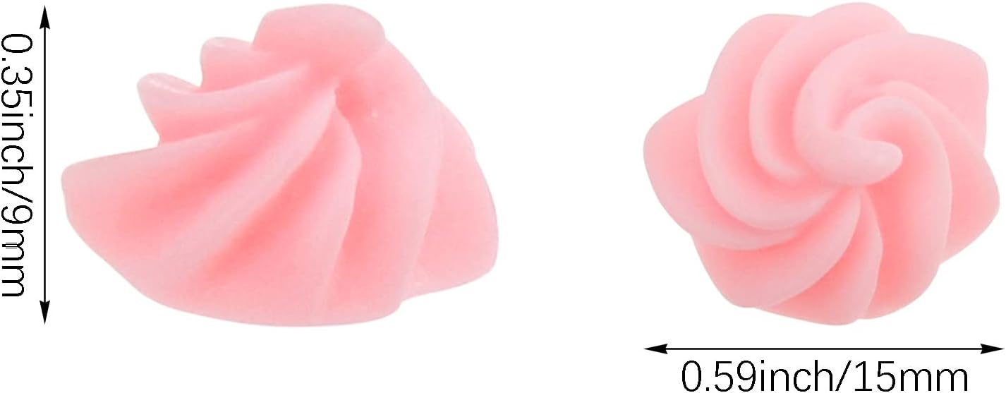 80 PCS 3D Mini Cookie Cream Flatback Resin Charm No Hole Beads for DIY Scrapbooking Embellishment Phonecase Hair Clip Craft Jewelry Craft Making Supplies, Mix-Colors image 2