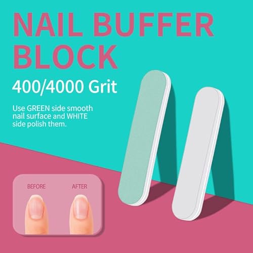 Tsmaddts 9Pcs Nail Tools Set With 3Pcs Nail Rectangular Buffers And 4Pcs 100/180 Nail Files 2Pcs 400/4000 Nail Files #TOP4