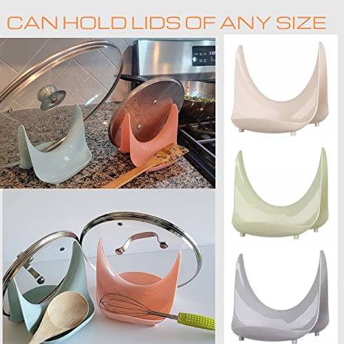 Non-Skid Pp Plastic Pot Lid Stand , Cover Holder Sets Lid Rack, Multifunction 2 Side Pot Lid Holder , Pot Lid Stand For Home Kitchen, Holds 2 Lids Of Any Size Or Can Be Used As Spoon Rest (Blue) #TOP2