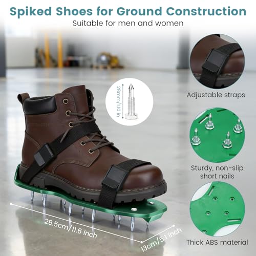 Jellybibo Bodenbeschichtung Entlüftungsroller Set, Stachelwalze Farbroller 3mm 5mm Schaber Nagelschuhe Handschuh Teleskopstange Stehrakel Großflächenrakel für Epoxidharz und Ausgleichsmasse Boden