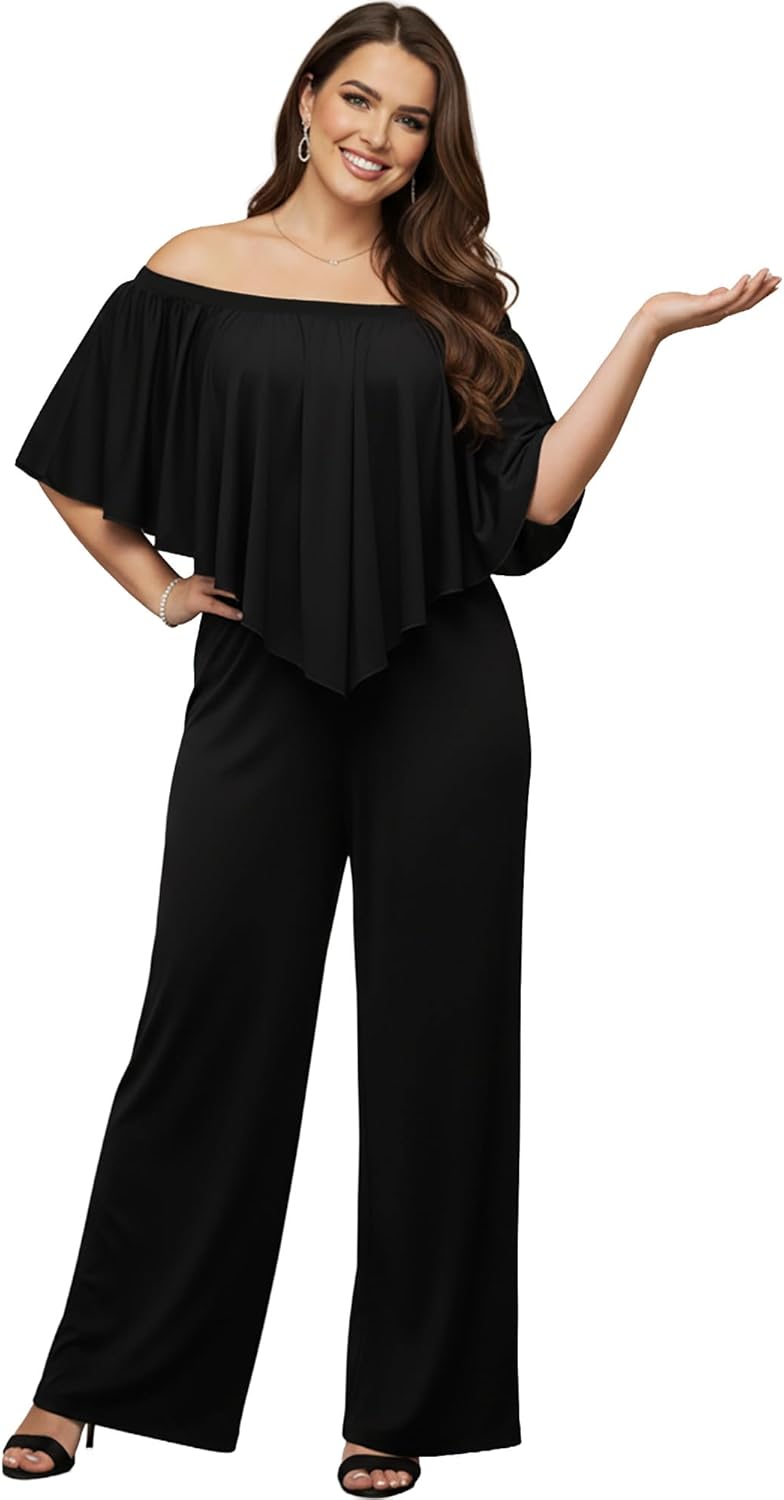 KOH KOH Womens 2026 Long Pant Strapless Off Shoulder Pocket One Piece Jumpsuit Outfit