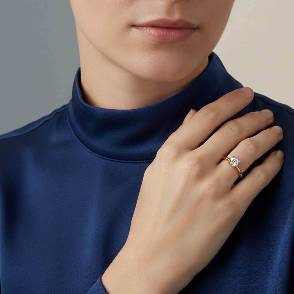 1/2 Carat Prong Set Diamond Engagement Ring Band in 14K Gold