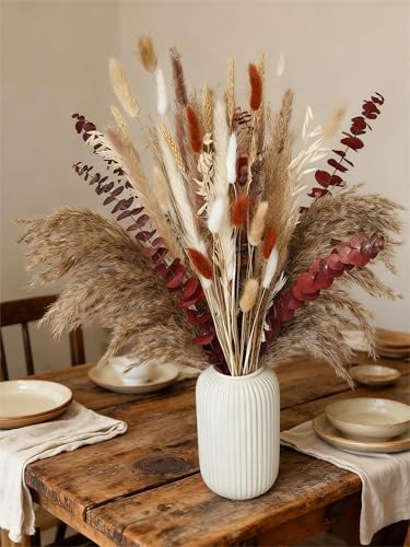 Ramo de flores secas otoñal DIY con pampas y tallos miniatura 4