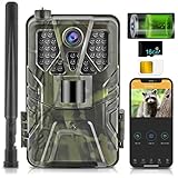 SUNTEKCAM 4G App Live Video 4K 30MP cámara de Caza de, IP66, Servidor Gratuito, escaneo del código QR del Mando a Distancia, conexión satisfactoria, incluida la Tarjeta SIM y la Tarjeta SD.HC-900PRO+