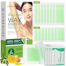 Body Wax Strips for Hair Removal 20 Strips 10 Large, 10 Small & 5 Oil Wipes Gentle & Fast for Body Legs Face Eyebrows Bikini Lip & Chin Ideal for women& Men Home & Travel