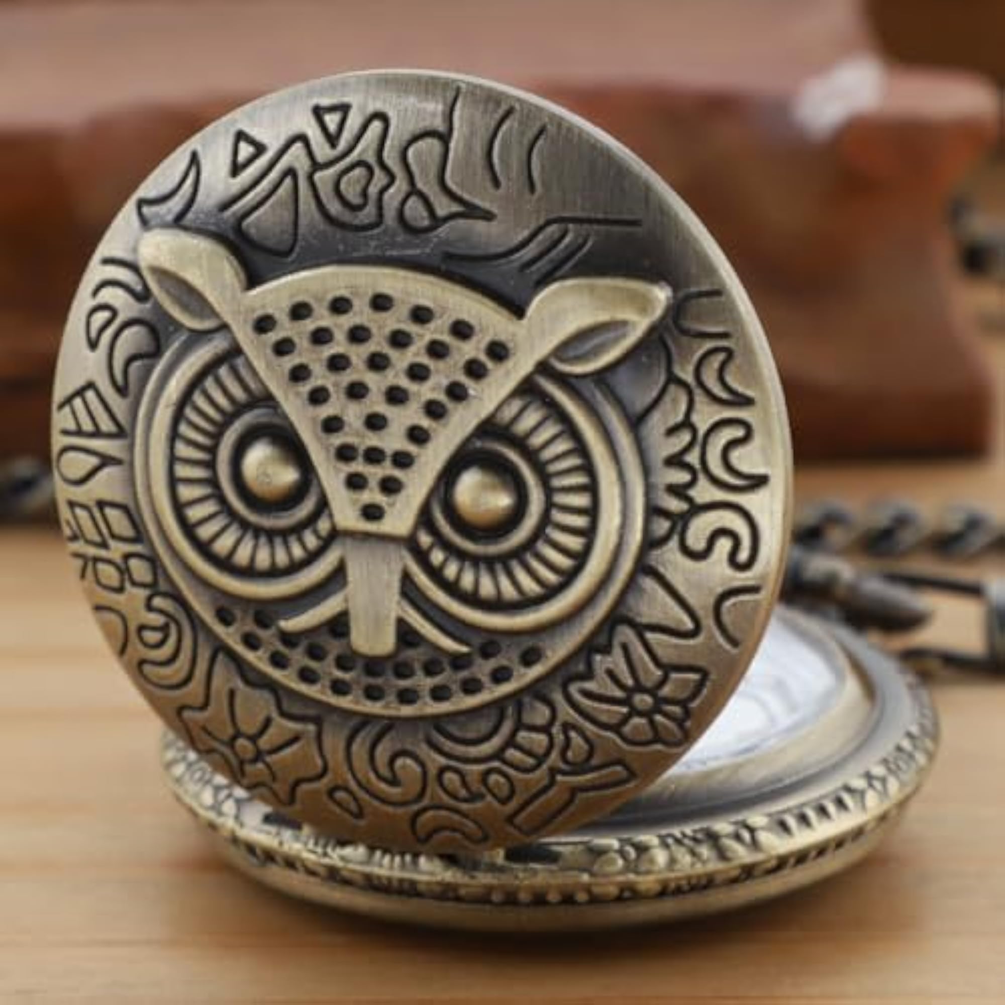 Bronze Solid Face Quartz Men's Pocket Watch