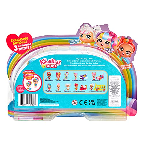 Kindi Kids Minis - Rainbow Besties - 3 Pack Collectible Posable Bobble Head Figure #TOP1