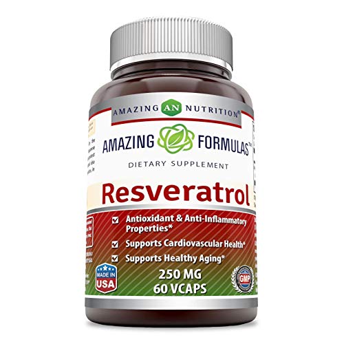 Amazing Formulas Resveratrol 250Mg 60 Veggie Capsules Supplement | Non-Gmo | Gluten Free | Made In Usa | Ideal For Vegetarians #TOP29