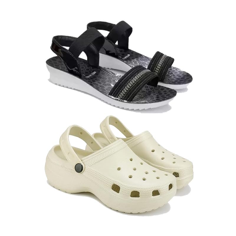 WINGSCRAFT -Women Stylish Flats Fashion Sandal for Party & Wedding/Casual Flat Sandals with Clogs for Womens & Girls Cream (B0CZDQWRJN) Amazon Price History, Amazon Price Tracker