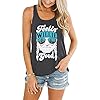 MOUSYA-Women-Tank-Top-Feelin-Willie-Good-Letter-Printed-Graphic-Vest-Top-Casual-Tee-Gray MOUSYA Women Tank Top Letter Printed Vest Top Summer Casual Country Concert Sleeveless Tee