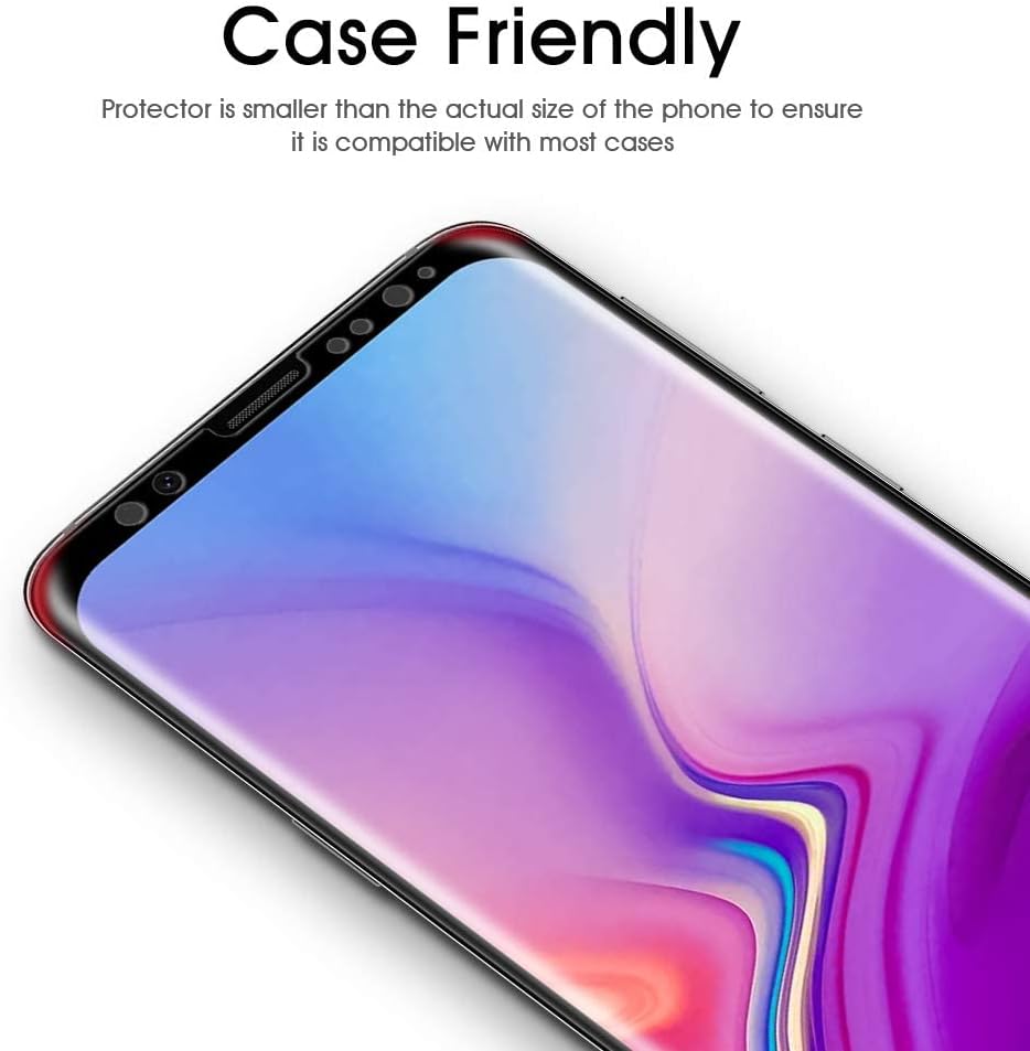 OTAO Galaxy S9 Plus Screen Protector Tempered Glass (2 Pack), 3D Curved Dot Matrix [Full Screen Coverage] Glass Screen Protector for Samsung Galaxy S 9 Plus with Installation Tray [Case Friendly]