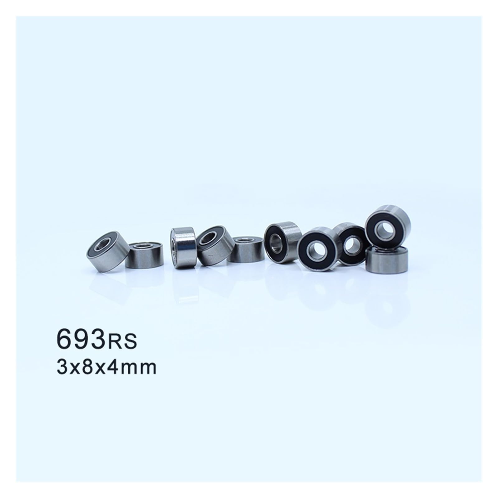 Aspectos, 693RS Rodamiento ABEC-3 (10 PCS) 3 * 8 4 Mm Coche Camión 693 RS 2RS Rodamientos de bolas 693-2RS Negro Sellado