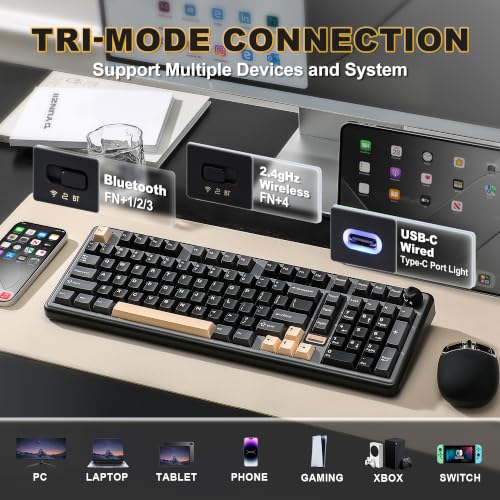 Image of YUNZII B98 PRO 96% Wireless Mechanical Keyboard (Black, Candy Switch)